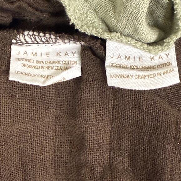 Jamie Kay Bundle of 2 Organic Cotton Muslin Overall Jumpers Sage Brown Unisex 4Y - Picture 8 of 9